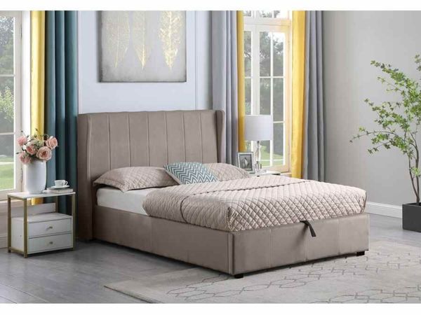 BS2270 Amelia Plus 4’6″ Storage Bed Oyster Velvet  *FREE DELIVERY *