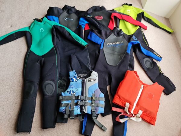 Children's wetsuits and PFD's