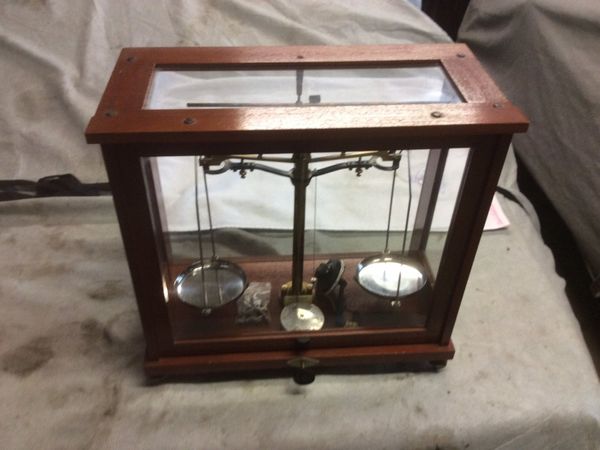 LABORATORY  SCALES  antique by W J GEORGE BECKER.