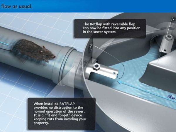 The RatFlap 4" (100mm) Sewer Drain Rat Blocker