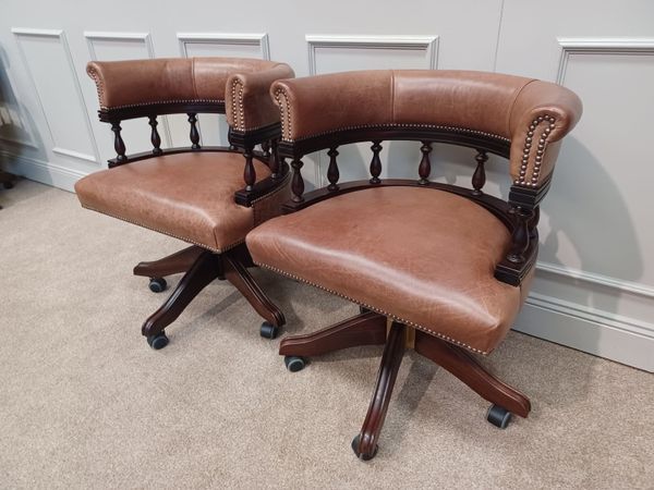 Two William IV style mahogany captains  armchair
