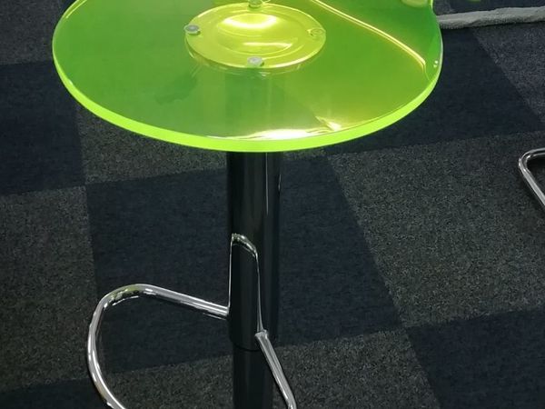 Boston Bar-stool Translucent Adjustable Yellow Seat - £40.00+VAT