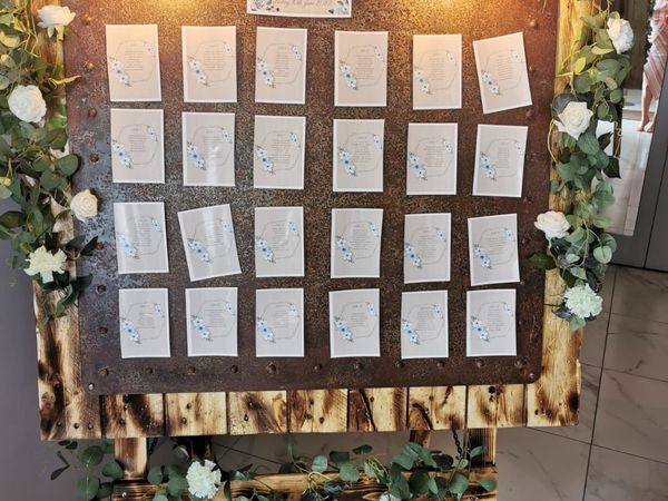 Wedding table plan display board.