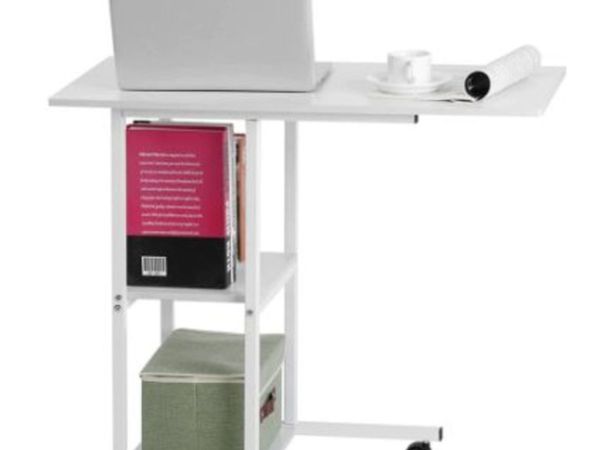Home Office Rolling Wheel Notebook PC Stand With Storage Rack.