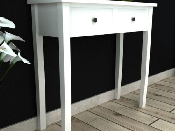 New*LCD Dressing Console Table with Two Drawers White