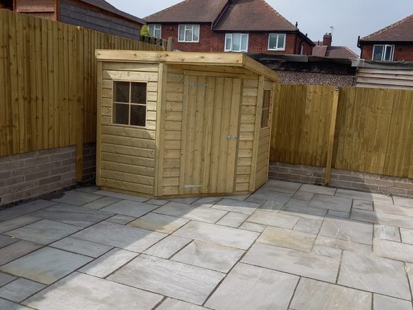 Corner Pent Shed - More Sizes Available