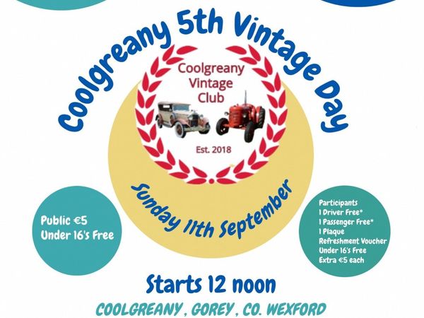 Coolgreany 5th Vintage Day | Autojumble | Entertainment