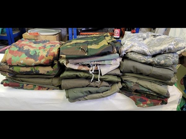 Vintage European and American Army clothing