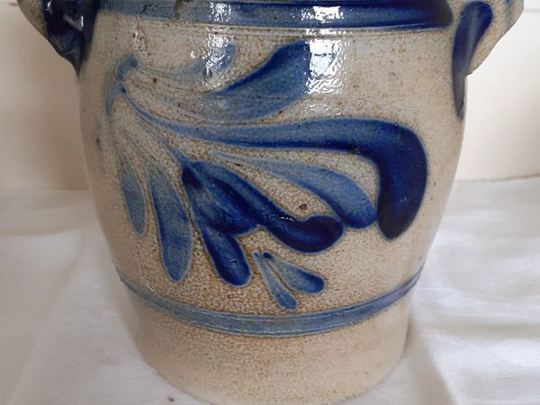 Antique salt glazed stone ware pot