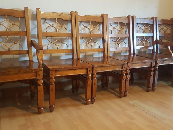 Oak solid modern sturdy dining chairs set