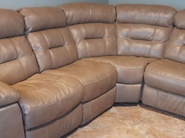 Reclining Leather Corner Sofa For, Cream And Brown Leather Corner Sofa