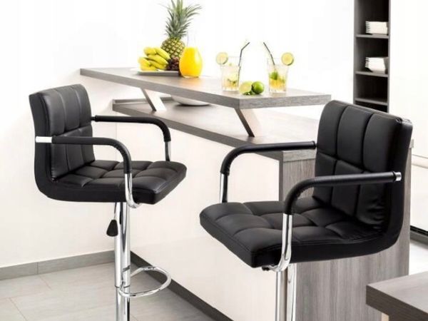 Brand new bar stool in black leather