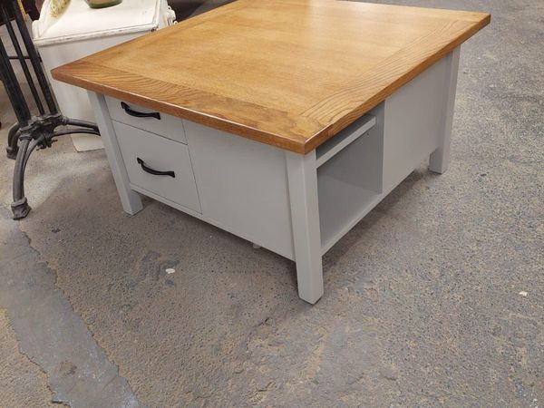 Solid oak coffee table, grey