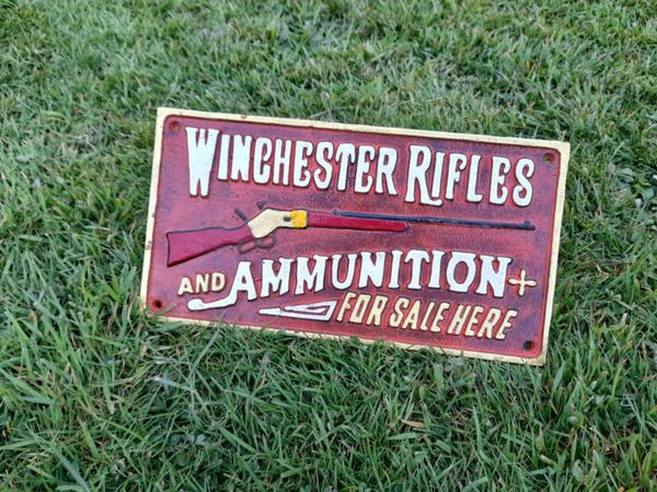 Winchester Rifles Cast Iron Sign