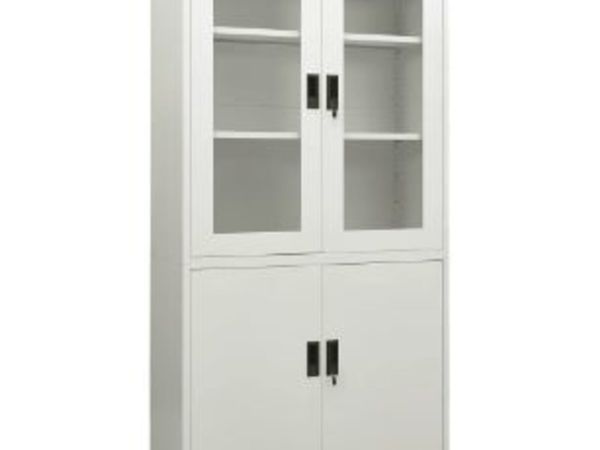 New*LCD Office Cabinet Light Grey 90x40x180 cm Steel