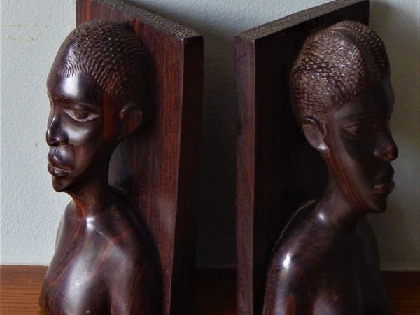 Pair of African art bookends