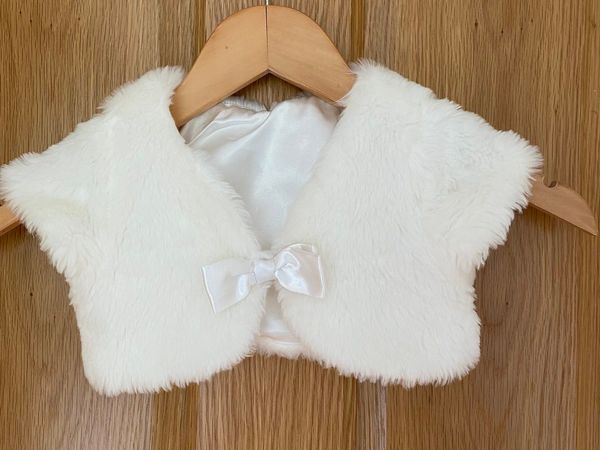 White Fur Faux Bolero Jacket 18months - 3yrs