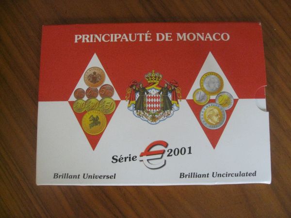 Monaco 2001 Official Euro Set 8 Coins