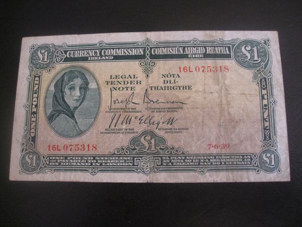 1 Pound Lavery Notes 1920/30/40's-180-230 Euros