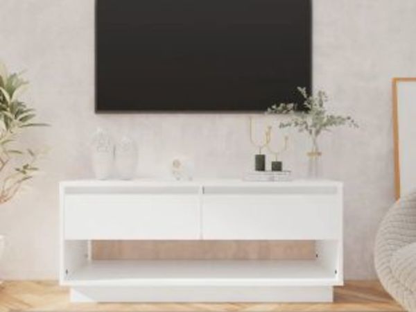 New* TV Cabinet White 102x41x44 cm Chipboard