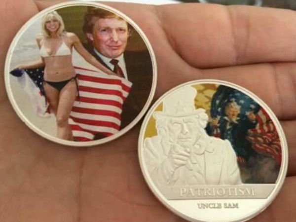 President Donald Trump Melanie Sexy Coins Uncle Sam Coin Souvenir BADGE Coin