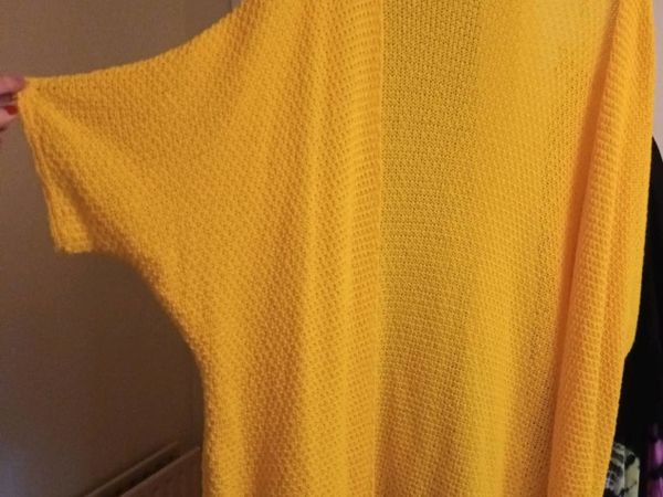 Yellow Boohoo Open Cardigan Free Size
