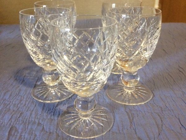 Waterford crystal large sherry glasses donegal cut