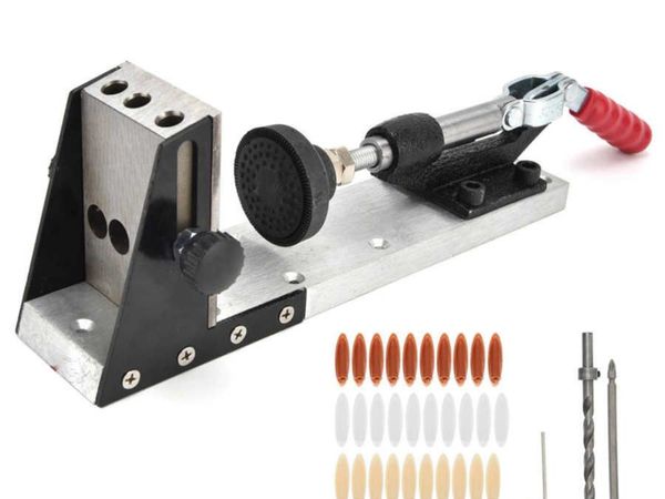 BRAND NEW Movable Pocket Hole System Jig Master Blind Hole Drilling Template Guide Kit Woodworking Set Woodworking Fixture