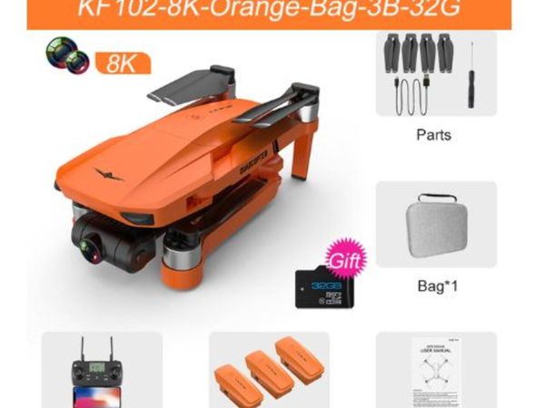 8K Orange Bag 32G 3B XKJ GPS Drone 8K HD Camera 2-Axis Gimbal Professional Anti-Shake Aerial Photography Brushless Obstacle Avoidance Quadcopter Toys