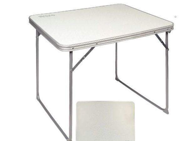 Portable Table for beach or garden high weather resistance easily folding 60x40x40 cm marbled finish and metal edges firm and strong legs