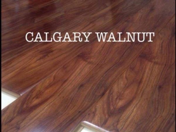 12mm High Gloss Calgary Walnut FREE DELIVERY