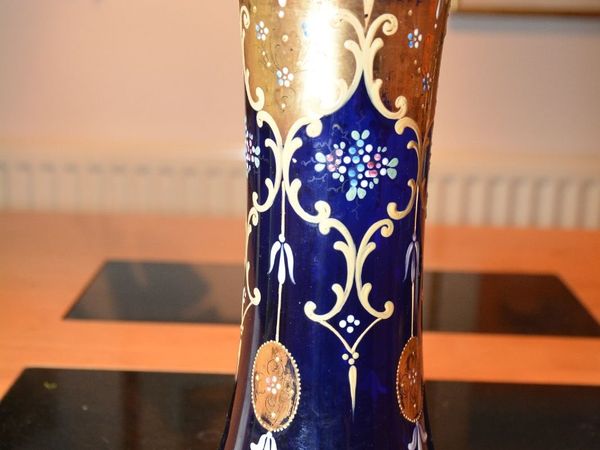 Antique Bohemian glass vase