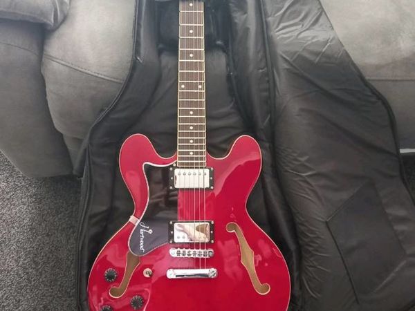 Left hand electric guitar  and padded case