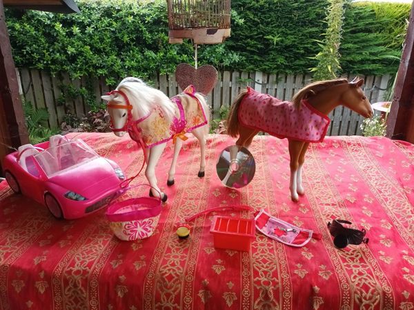 2 Our Generation horses, Barbie sports car, Dub 18