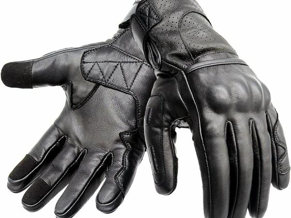 Premium Leather Motorbike Motorcycle Gloves Touch Screen Gloves with Knuckle Protection Racing gloves Riding Gloves