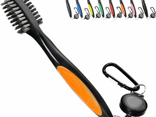 High Life Golf Club Brush Tool Kit with Club Groove Cleaner, Retractable Extension Cord and Clip