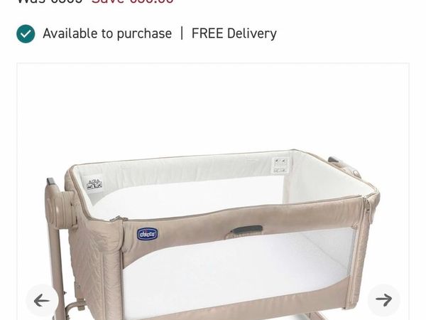 Baby crib with Mattress & fitted Chicco sheets x 2