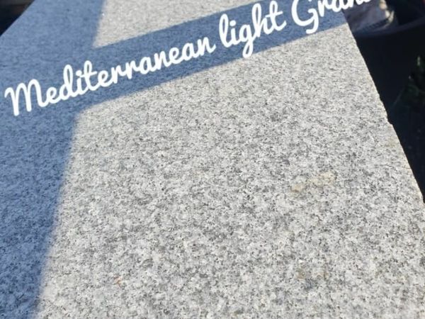Silver granite paving