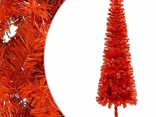 vidaXL Slim Christmas Tree Red 120 cm