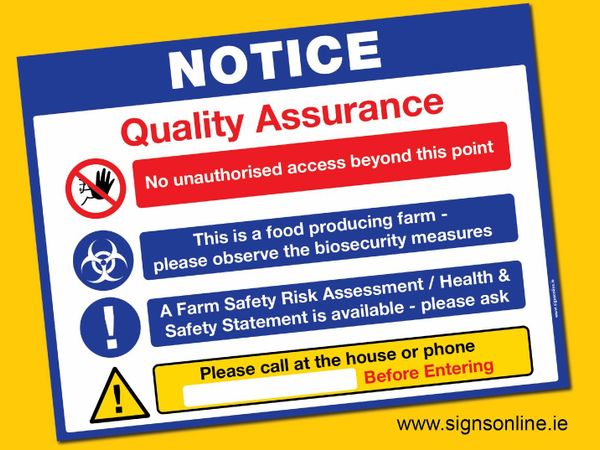 Bord Bia Quality Assurance Signage
