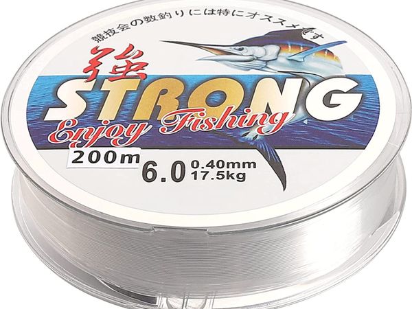 200 M Fishing Line, 0.4mm Nylon Fishing Wire 6.0 Spool Clear Monofilament Line Invisible Fishing Wire for Fishing Hanging Crafts (0.4mm)