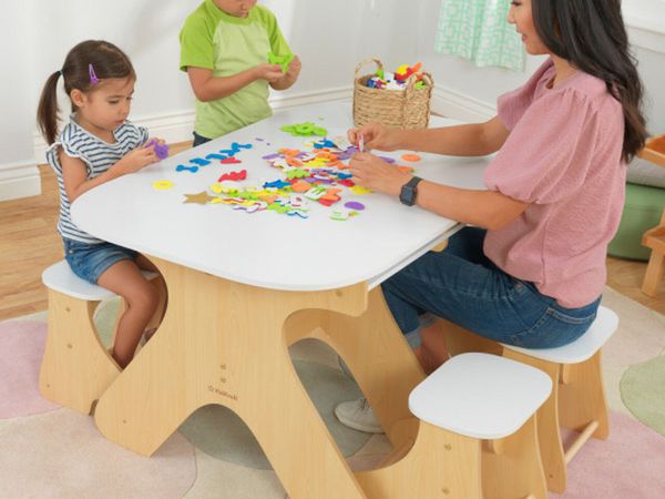 KidKraft Arches Expandable Table & Bench Set White