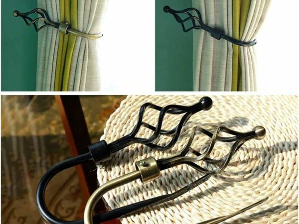 2 Pcs Metal Decorative Curtain Drapery Holdbacks Cage Finials