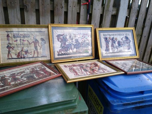 Vintage Handmade Egyptian Papyrus Pictures