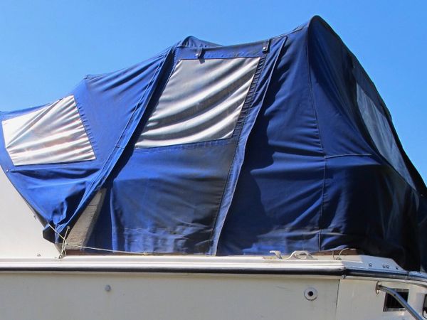 BOAT CANOPY/HOOD 2ND HAND WITH S'S SUPPORT HOOPS