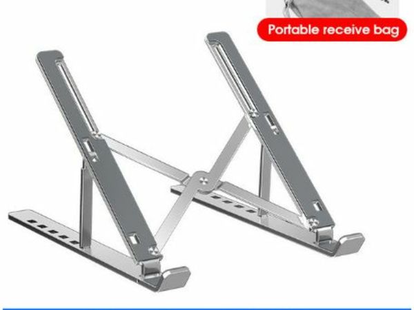 Aluminium Foldable Stand Compatible with 10 to 15.6 Inches Notebook Adjustable Support Base for Laptops(SILVER)
