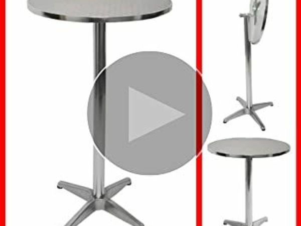 Standing Table Height Adjustable 70/110 cm Diameter 60 cm Foldable Base with Concrete Inlet