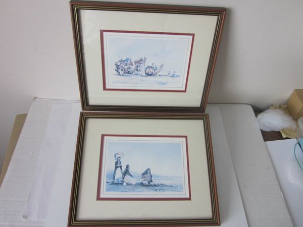 Two Framed Signed  Watercolour Prints by Spencer W. Tart of Bedouin Arabia