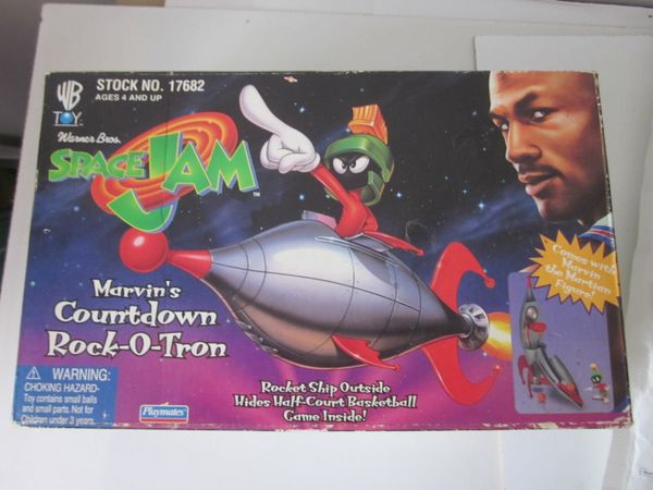 Vintage  1996 SPACE JAM Playmates Marvins Countdown Rock-O-Tron Rocket Ship Game, New