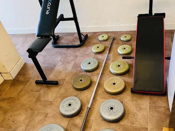 Weight bench’s 50kg weights long barbell